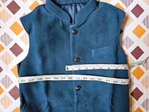 Men Solid Terry Ethnic Jacket