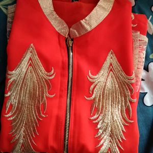 Embroidered Orange Jacket