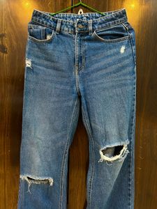 Ripped Wide Leg Jeans