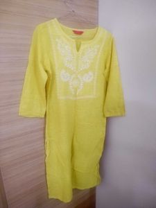 Yellow Embroidered Kurta