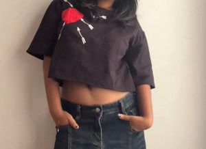 MAX Black Boxy Crop Top