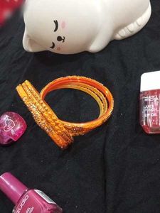 Sparkly Orange Bangles