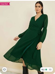 Emerald Green Wrap Dress