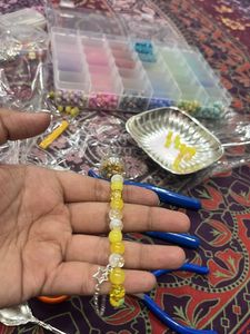 yellow no pattern Bracelet with Star Charm