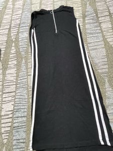 Black Dress with White Stripes