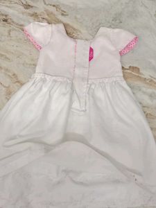 Ohio Baby Pink Floral Frock ,Used 3- 4yr