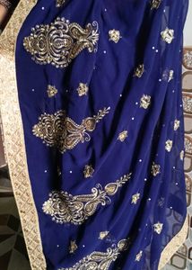 Navy Blue Colour Traditional Look