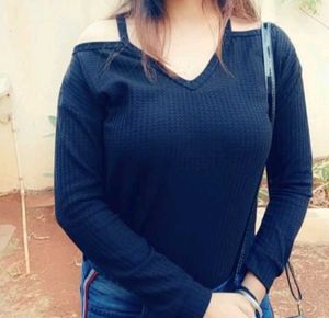 Shein Black Cold Shoulder Top