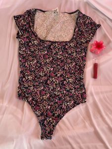 Floral Low Neck Bodysuit