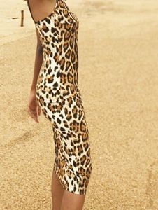 Leopard Print Bodycon Midi Dress