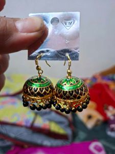 Earring Set - Silver &amp; Green