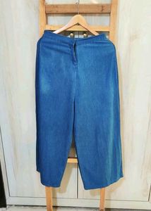 Denim Colour Women Trouser Waist Size-28 Length-38