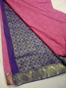 Pink And Blue Pattern Saree For Women&#39;s