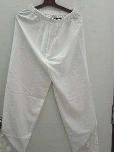 White Leggings with Lace Detail