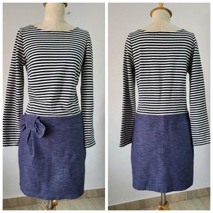 Striped Casual Dress Length 34 Inches
