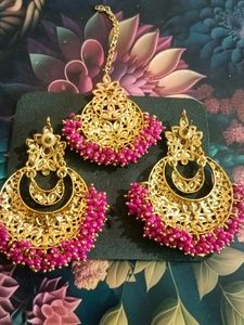 Earings maangtika set