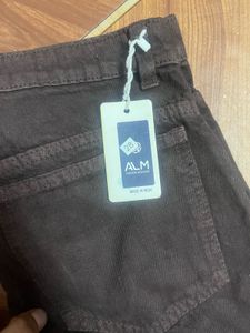 High Waist Dark Brown Jeans With Tag