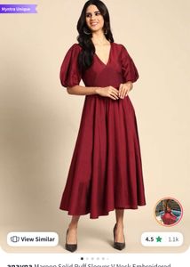 Elegant Burgundy Midi Dress
