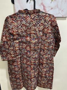 Floral Print Short Sleeve Kurta