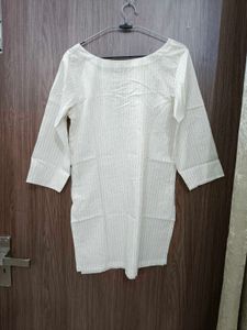 White Striped Tunic Top