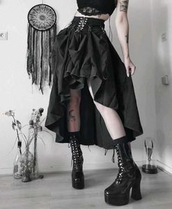 Gothic High Low Black Skirt Whimsigoth