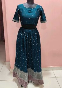 Elegant Teal &amp; Maroon Lehenga Choli Set