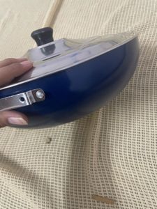 Renberg Blue Orchid Kadai With Stainless Steel Lid