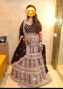 Full Jaari Work, Wine Color Designer Gown