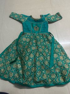 Girl's Green & Gold Dress