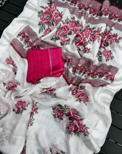 Floral Rose Print Saree