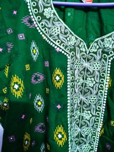 Green Embroidered Nightgown