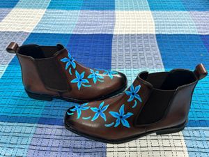 Hand Painted Leather Chelsea Boots