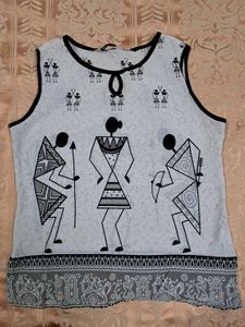 Warli Print Sleeveless Top