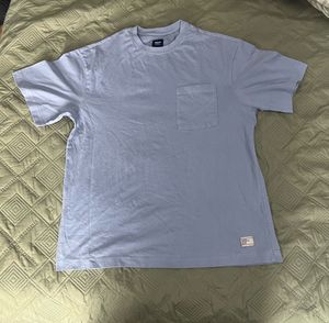 Blue Drop Shoulder Boxy Tee With Pocket