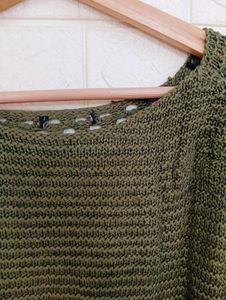 Olive Green Knit Sweater