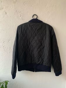 Quilted Black Bomber Jacket