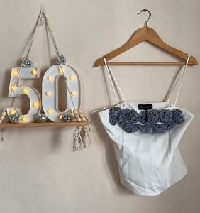 GORGEOUS ZARA ROSE EMBELLISHED TOP🩶🪩
