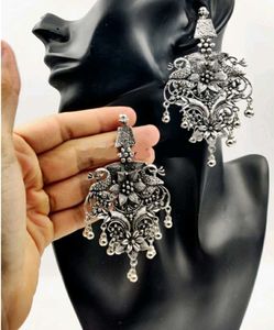Oxidized Silver Earrings