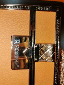 Orange Box Clutch with Gold Chain