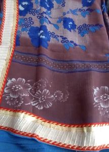 Floral Print Saree with Border