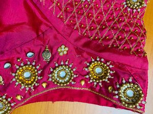 💕Pink Embellished Sari Blouse💕