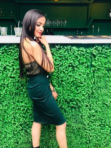 Bottle Green Backless Padded Dress