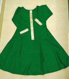 Emerald Green & Gold Detail Dress