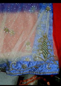 Elegant Blue &amp; White Lehenga Set