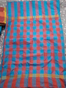 Checkered Saree Multicolord