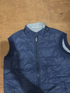 Navy Blue Sleeveless Jacket