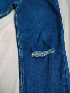 Ripped Hem Jeans