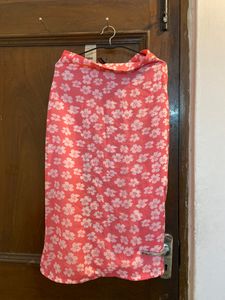 Floral MIDI Skirt With Slit