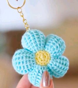 Crochet Rainbow Floral Keychain (Any 1)