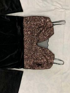 Sequin Top Velvet Jumpsuit